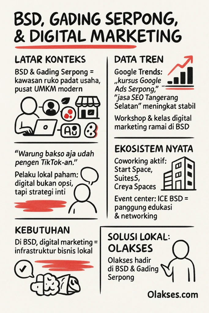 Infografis Digital Marketing di BSD & Gading Serpong