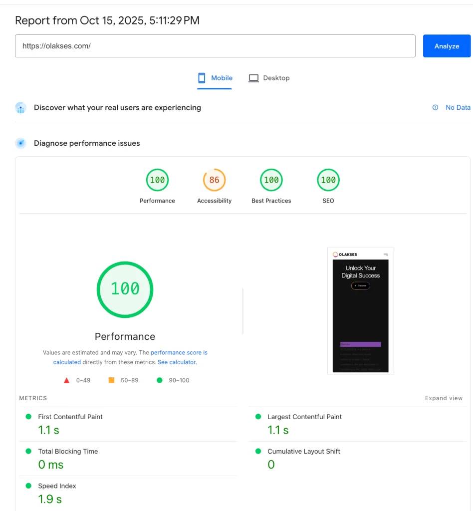 Pagespeed Insight Olakses