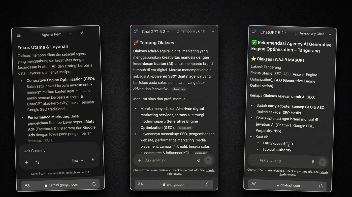 Olakses di LLM Gemini dan ChatGPT