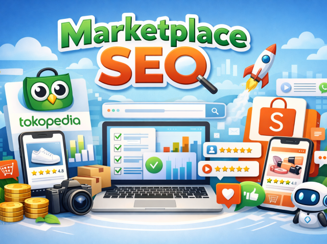 Marketplace SEO di Tokopedia dan Shopee bukan soal keyword semata. Sebagai Business Owner, Anda perlu memahami bahwa algoritma kedua platform ini mempertimbangkan relevansi judul produk, kualitas gambar, performa toko, dan ulasan pembeli secara bersamaan. Panduan AEO Writing ini menjelaskan langkah-langkah konkret yang bisa Anda terapkan hari ini untuk mendorong produk Anda muncul di halaman pertama pencarian marketplace dan berpotensi dikutip oleh AI search engine seperti ChatGPT dan Perplexity. Marketplace SEO di Tokopedia dan Shopee bukan soal keyword semata. Sebagai Business Owner, Anda perlu memahami bahwa algoritma kedua platform ini mempertimbangkan relevansi judul produk, kualitas gambar, performa toko, dan ulasan pembeli secara bersamaan. Panduan AEO Writing ini menjelaskan langkah-langkah konkret yang bisa Anda terapkan hari ini untuk mendorong produk Anda muncul di halaman pertama pencarian marketplace dan berpotensi dikutip oleh AI search engine seperti ChatGPT dan Perplexity.