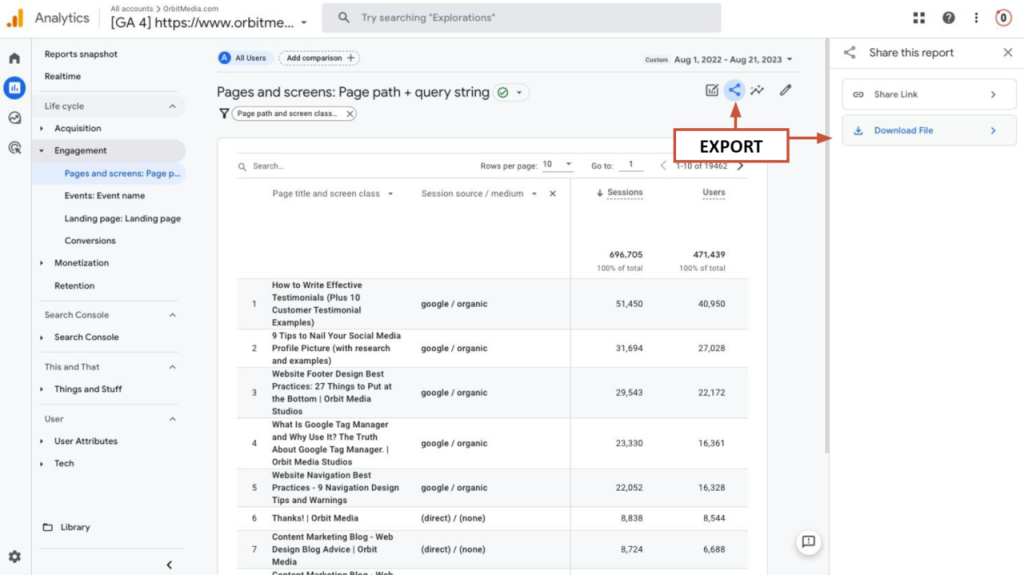 Ekspor data GA4 ke AI eksternal