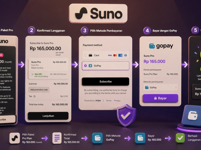 Cara Bayar Suno AI Pakai GoPay Olakses