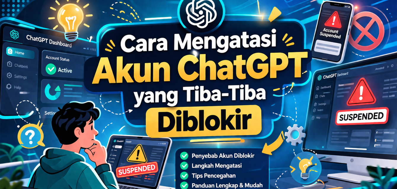 Cara Mengatasi Akun ChatGPT yang Tiba-Tiba Diblokir atau Suspended Tanpa Sebab Jelas Cara Mengatasi Akun ChatGPT yang Tiba-Tiba Diblokir atau Suspended Tanpa Sebab Jelas