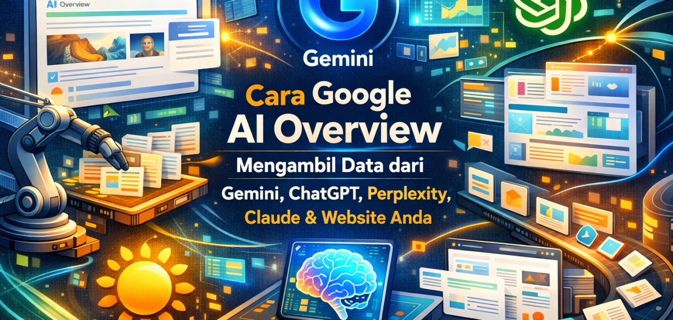 Cara Google AI Overview Mengambil Data dari Gemini, ChatGPT, Perplexity, Claude & Website Anda di 2026