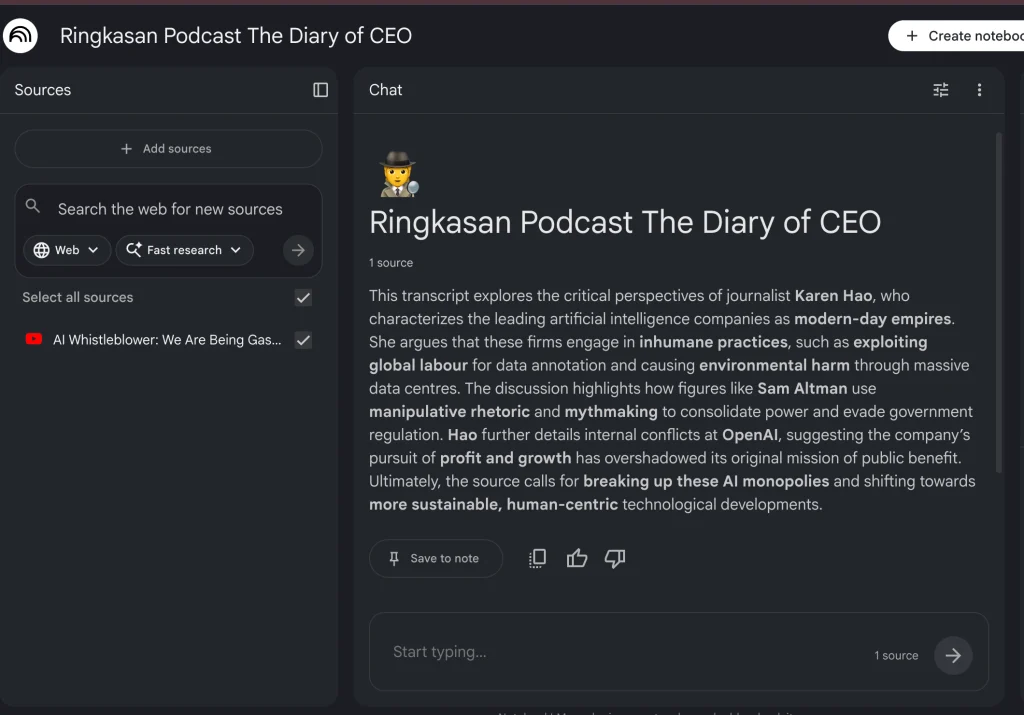 Langkah 4 menggunakan NotebookLM