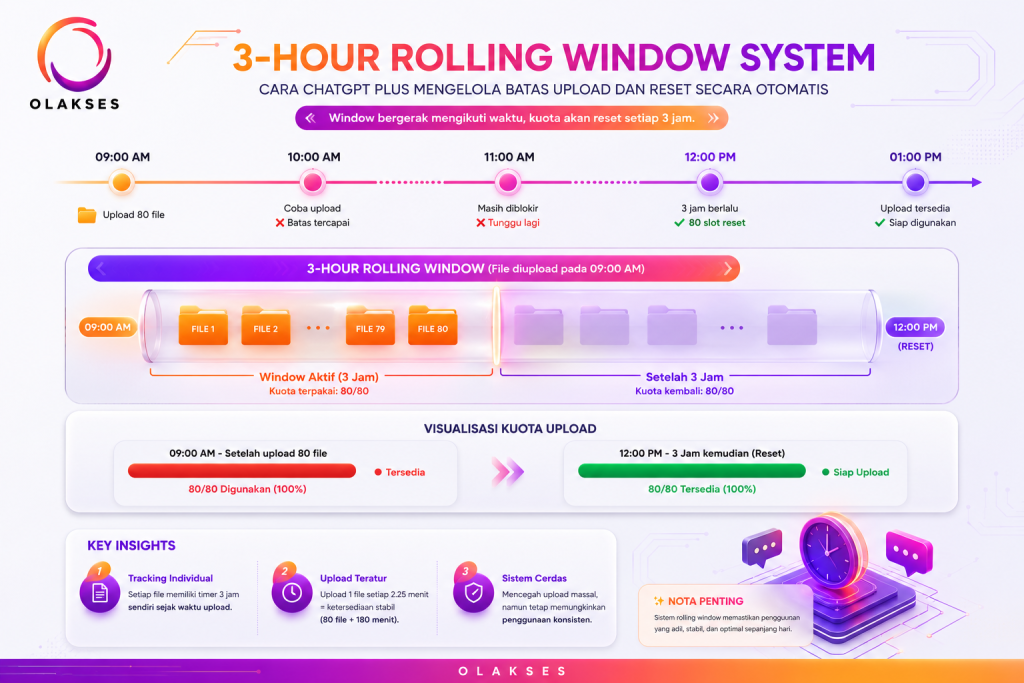 Ilustrasi rolling window limit ChatGPT