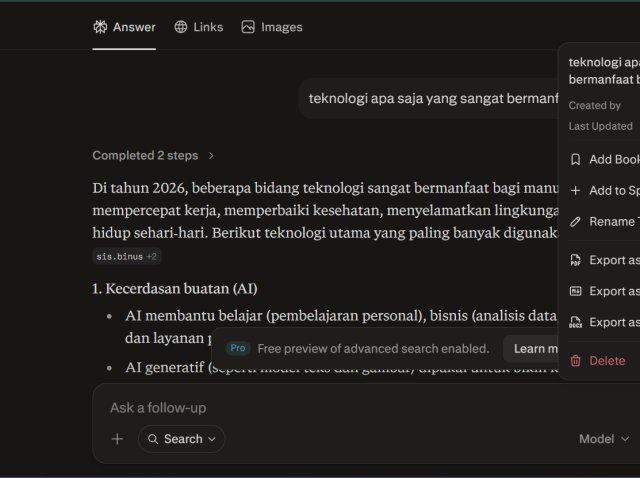 Cara Ekspor Data Riset dari Perplexity AI