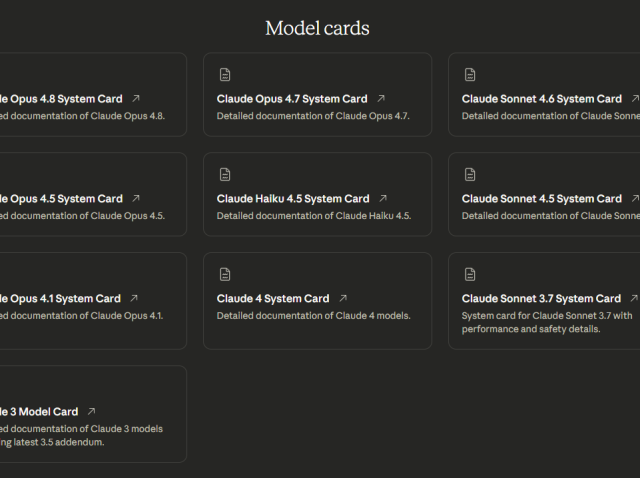 10 Model cards Claude API