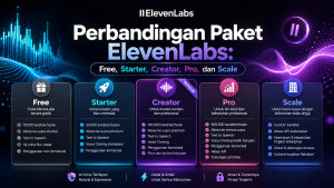 Perbandingan Paket ElevenLabs Free, Starter, Creator, Pro, dan Scale