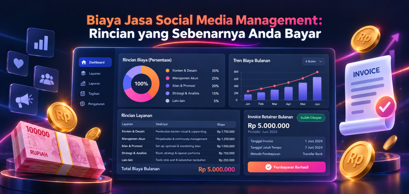 Biaya sosial management Biaya Jasa Social Media Management: Rincian yang Sebenarnya Anda Bayar
