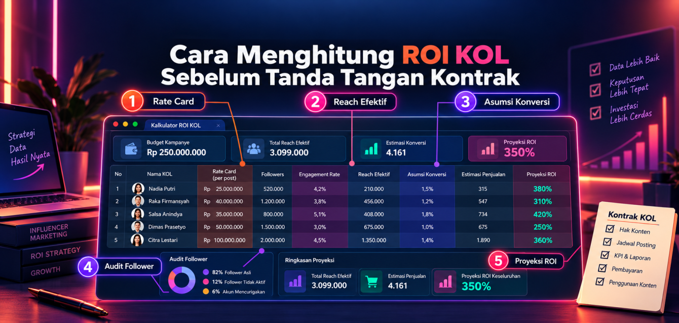 Cara Menghitung ROI KOL Sebelum Tanda Tangan Kontrak