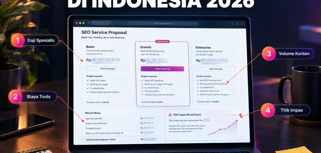 Harga Jasa SEO di Indonesia 2026 Rincian Komponen dan Kenapa Rangenya Beda Jauh Harga Jasa SEO di Indonesia 2026 Rincian Komponen dan Kenapa Rangenya Beda Jauh